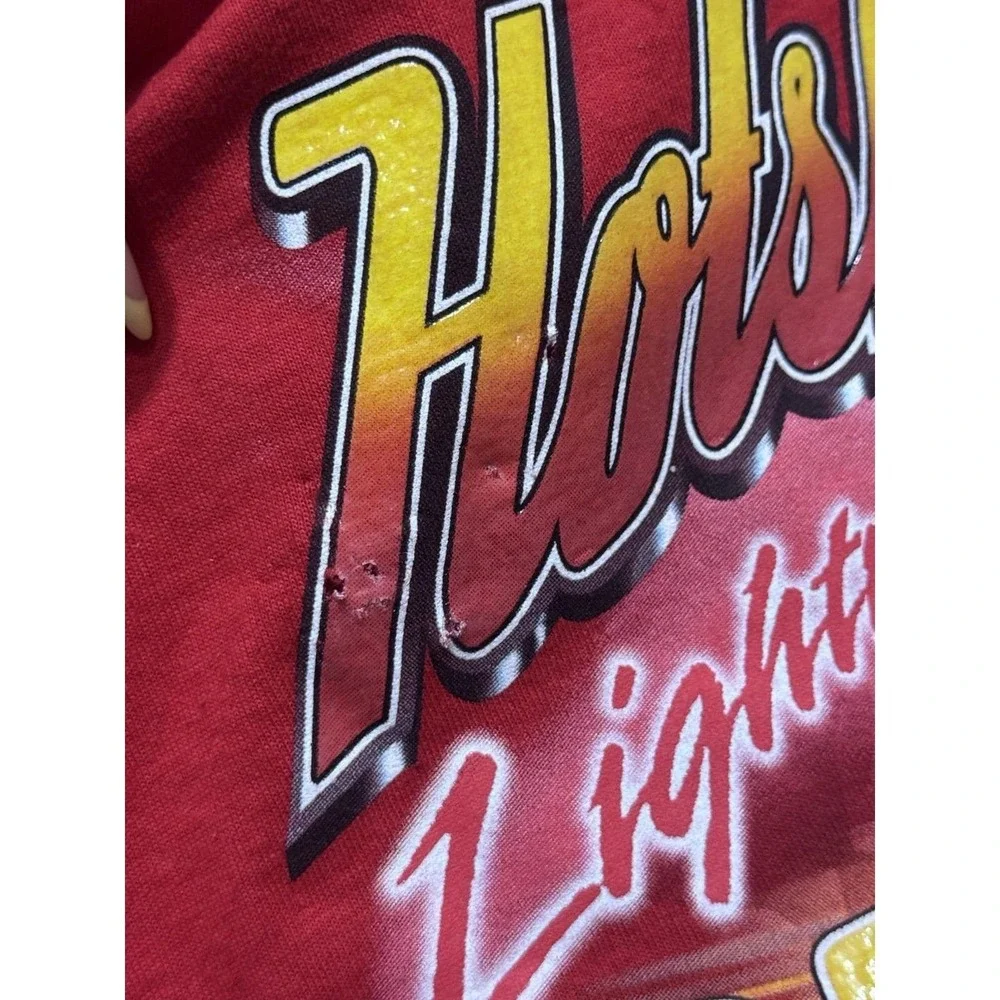 Vintage Disney Pixar Cars Hotshot Rookie‎ Lighting McQueen T Shirt Youth Size L